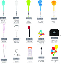 Load image into Gallery viewer, 35 Piece Nylon and Stainless Steel Kitchen Utensil Set