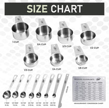 Load image into Gallery viewer, 16 Piece Stainless Steel Measuring Cups and Spoons Set