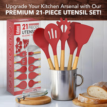Load image into Gallery viewer, 21 Piece Wooden Silicone Cooking Utensil Set