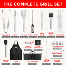 Load image into Gallery viewer, 32 Piece Stainless Steel Grilling Set with Aluminum Case