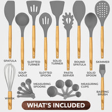 Load image into Gallery viewer, 21 Piece Wooden Silicone Cooking Utensil Set