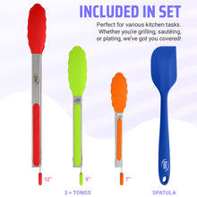 Load image into Gallery viewer, 4 Piece Silicone Tong Set
