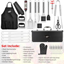 Load image into Gallery viewer, 40 Piece Stainless Steel Grilling Set with Aluminium Case