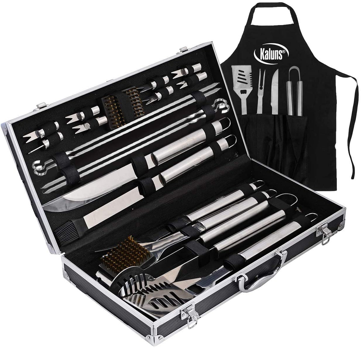 SUGIFT Grilling Accessories BBQ Tools Set, 9 Piece Stainless Steel Gri –  Skonyon