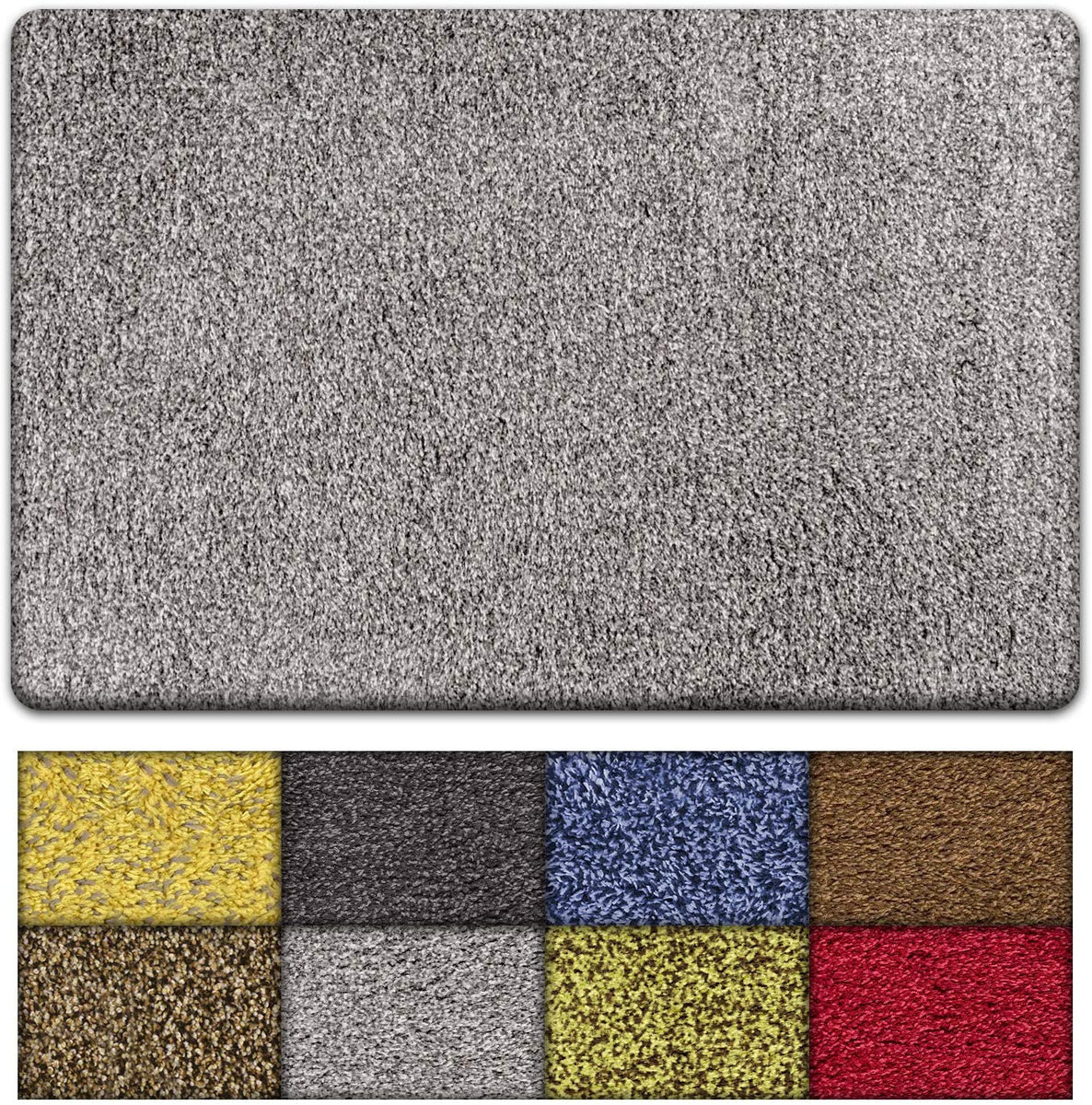 Kaluns Solid Front Doormat, Super Absorbent. 24 in x 36 in (Blue)