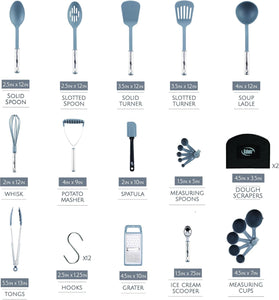 35 Piece Nylon and Stainless Steel Kitchen Utensil Set