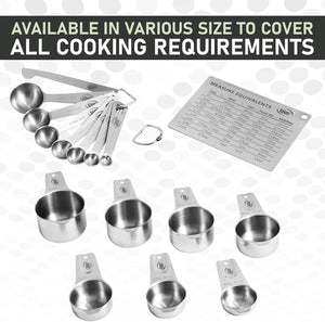 16 Piece Stainless Steel Measuring Cups and Spoons Set