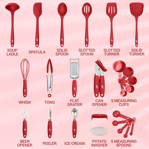 24 Piece Silicone Cooking Utensil Set