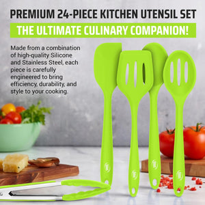 24 Piece Silicone Cooking Utensil Set