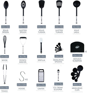 35 Piece Nylon and Stainless Steel Kitchen Utensil Set