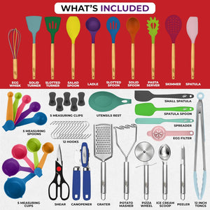 50 Piece Silicone Cooking Utensil Set