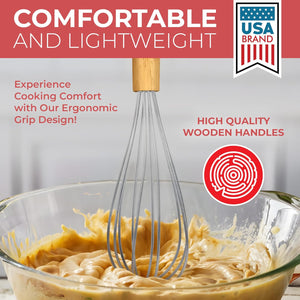 21 Piece Wooden Silicone Cooking Utensil Set