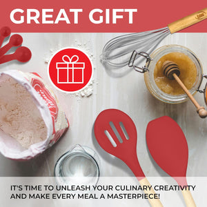 21 Piece Wooden Silicone Cooking Utensil Set