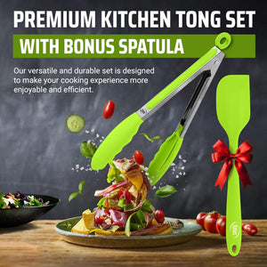 4 Piece Silicone Tong Set