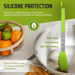 4 Piece Silicone Tong Set