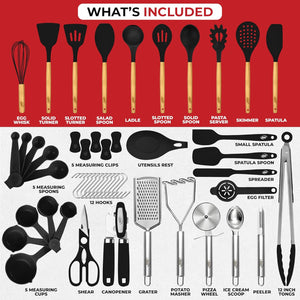 50 Piece Silicone Cooking Utensil Set