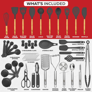 50 Piece Silicone Cooking Utensil Set