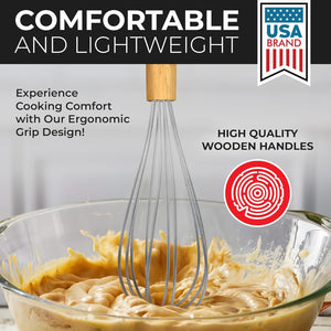 21 Piece Wooden Silicone Cooking Utensil Set
