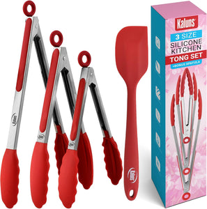 4 Piece Silicone Tong Set