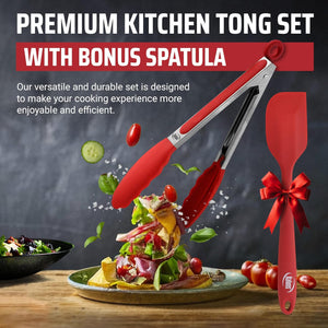 4 Piece Silicone Tong Set