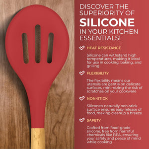 21 Piece Wooden Silicone Cooking Utensil Set