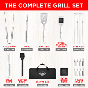 20 Piece Stainless Steel Grilling Set