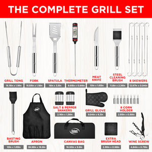 30 Piece Stainless Steel Grilling Set
