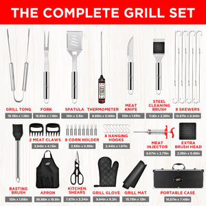 40 Piece Stainless Steel Grilling Set with Aluminium Case