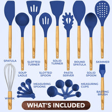 Load image into Gallery viewer, 21 Piece Wooden Silicone Cooking Utensil Set
