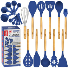Load image into Gallery viewer, 21 Piece Wooden Silicone Cooking Utensil Set
