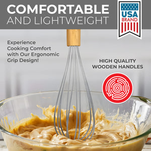 21 Piece Wooden Silicone Cooking Utensil Set