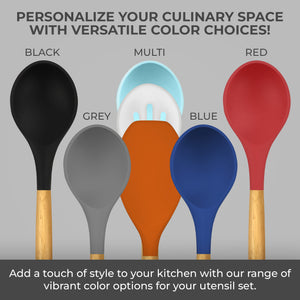 21 Piece Wooden Silicone Cooking Utensil Set