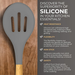 21 Piece Wooden Silicone Cooking Utensil Set