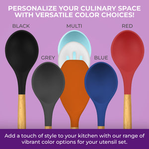 21 Piece Wooden Silicone Cooking Utensil Set