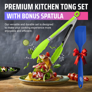 4 Piece Silicone Tong Set