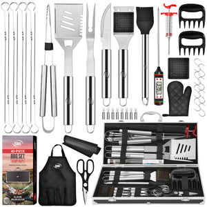 40 Piece Stainless Steel Grilling Set with Aluminium Case