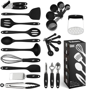 Cooking Utensils Set 25 Piece Nylon and Stainless-Steel Non-Stick Kitchen  Tool