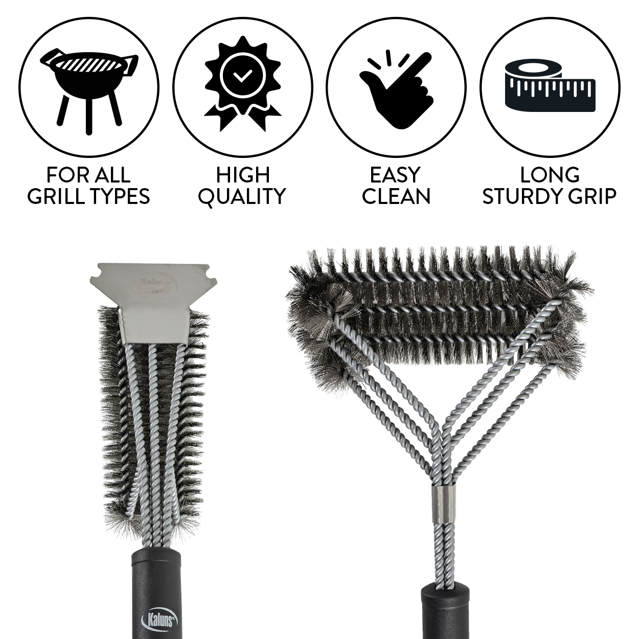 AJIJING Grill Brush and Scraper,2 Pack BBQ Grill Cleaning Brush 18  Stainless Steel Wire Bristle BBQ Grill Cleaner Brush Scraper Accessories  for Gas