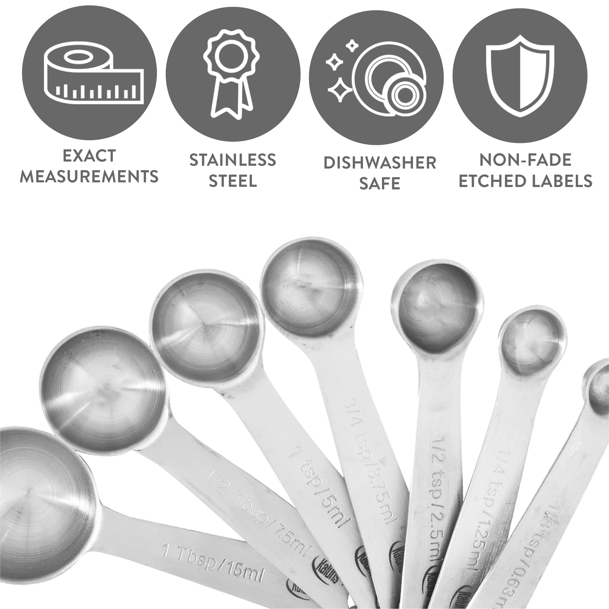 16 Piece Stainless Steel Measuring Cups and Spoons Set