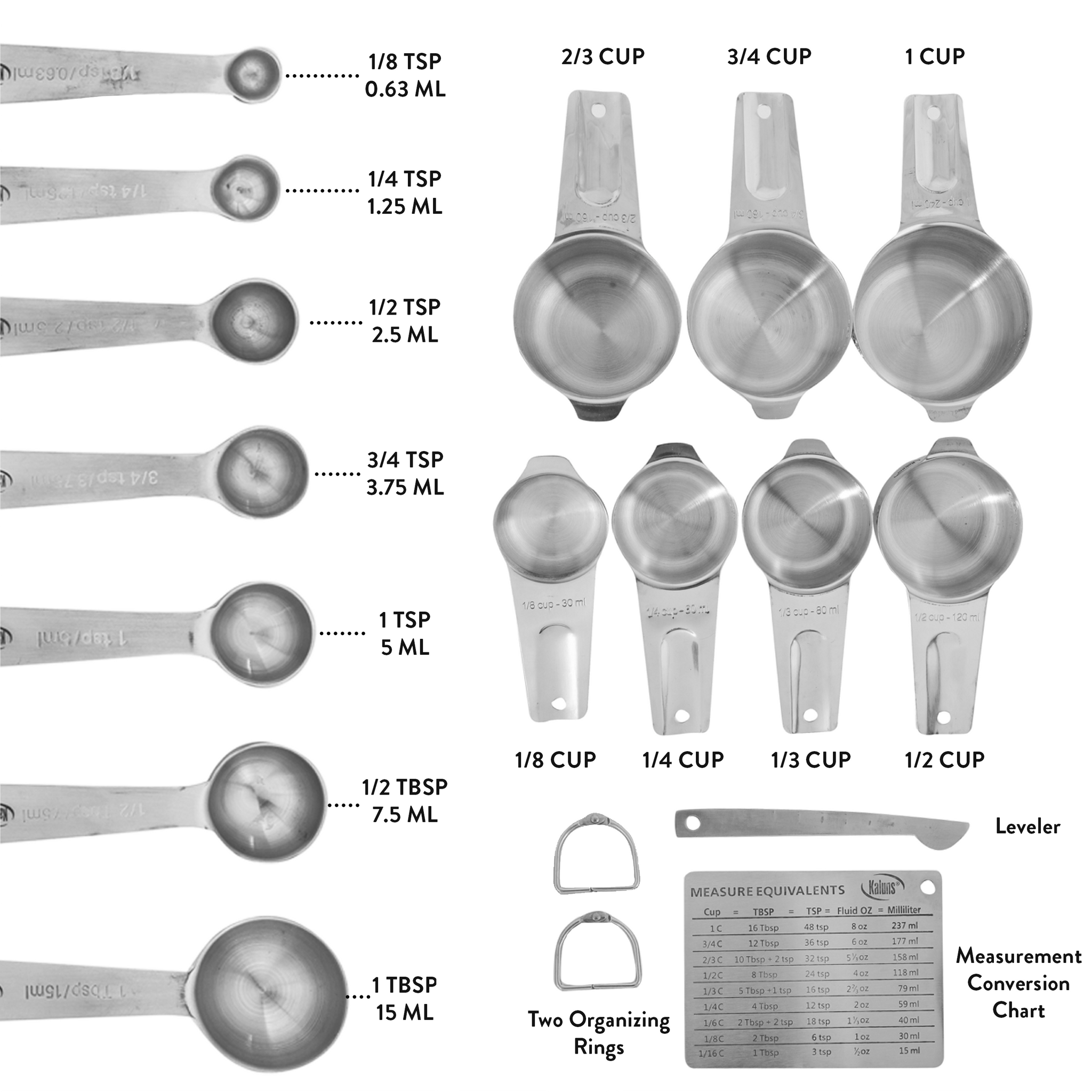  Kalsreui Measuring Spoons Set, Teaspoon Measuring