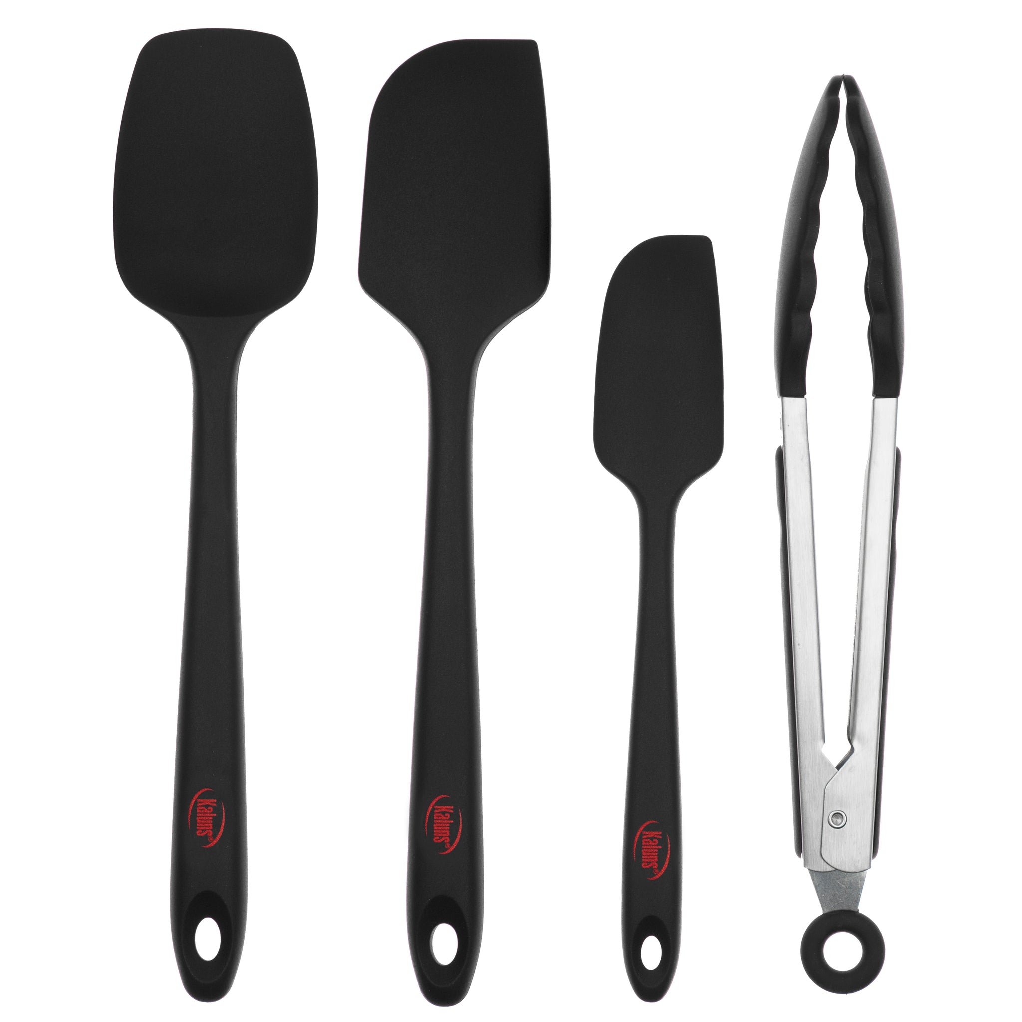TEEVEA Silicone Rubber Spatula Heat Resistant for Kitchen Cooking, Baking  and Mixing Set of 4,Red & Black