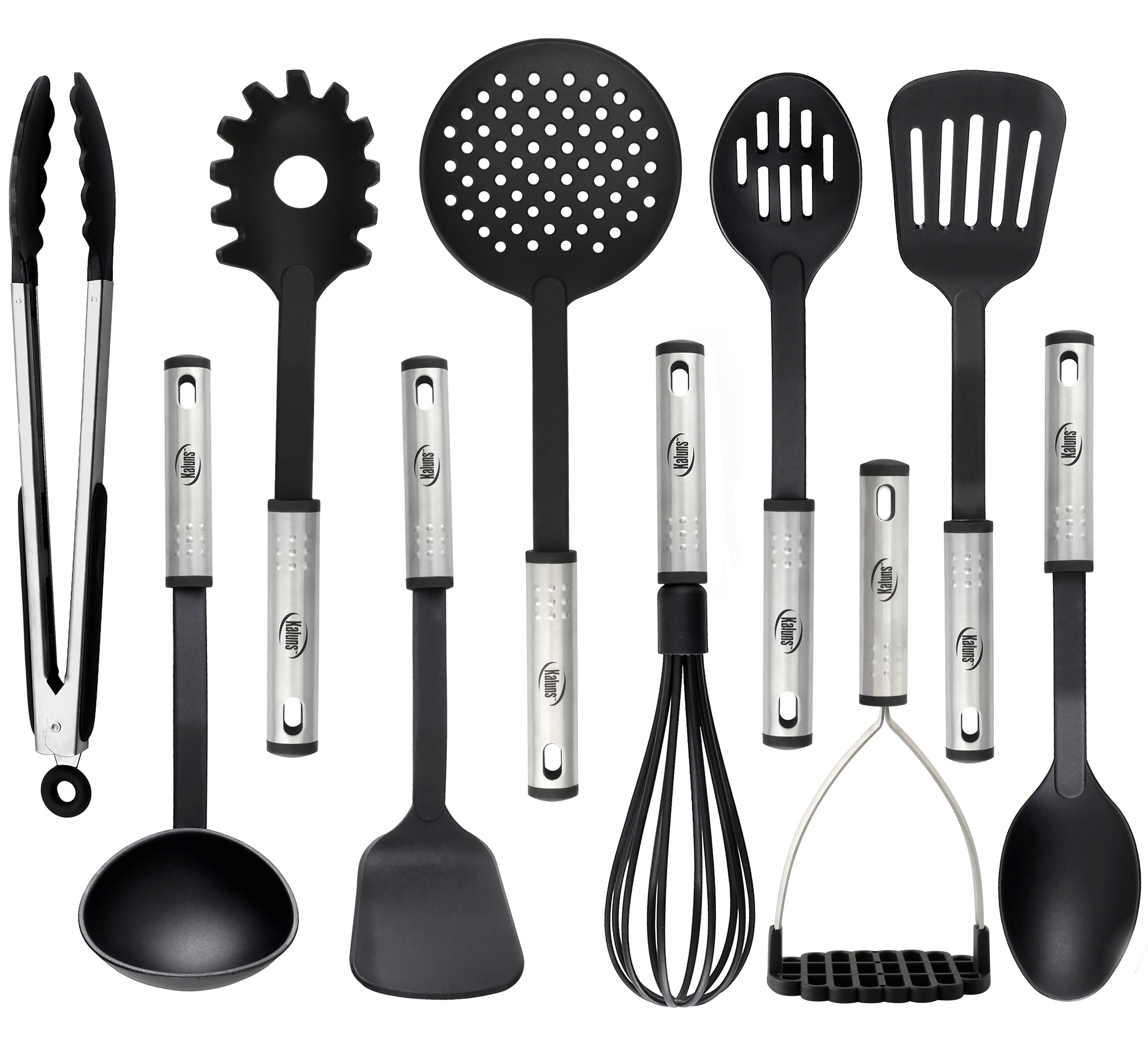 Kaluns Kitchen Utensil Set - 24 Nylon Stainless Steel Cooking Supplies - Non-Stick and Heat Resistant Cookware Set - Cooking Utensils, Size: 24 Pcs